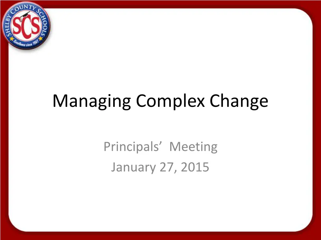 managing complex change n.w