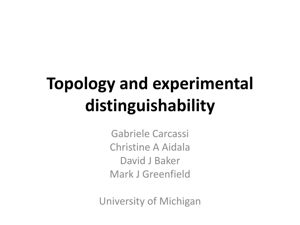 topology and experimental distinguishability n.w
