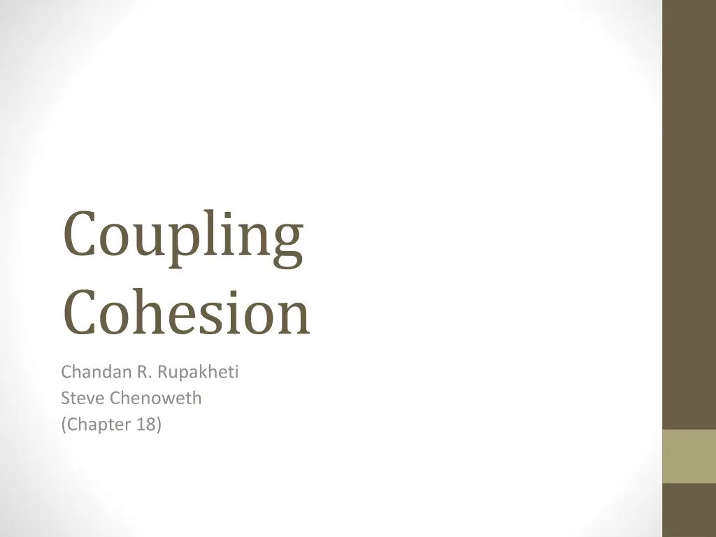 coupling cohesion n.w