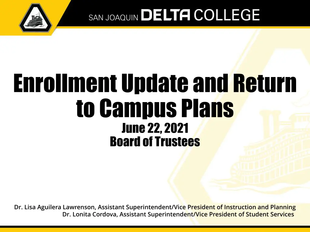 enrollment update and return to campus plans june n.w