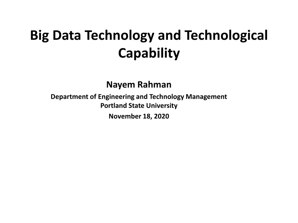 big data technology and technological capability n.w