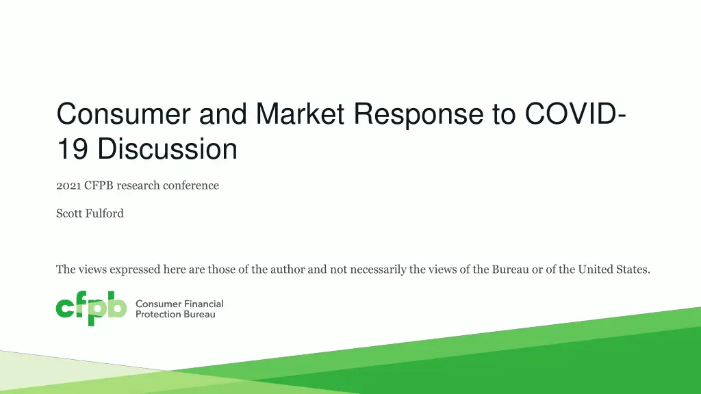 consumer and market response to covid n.w