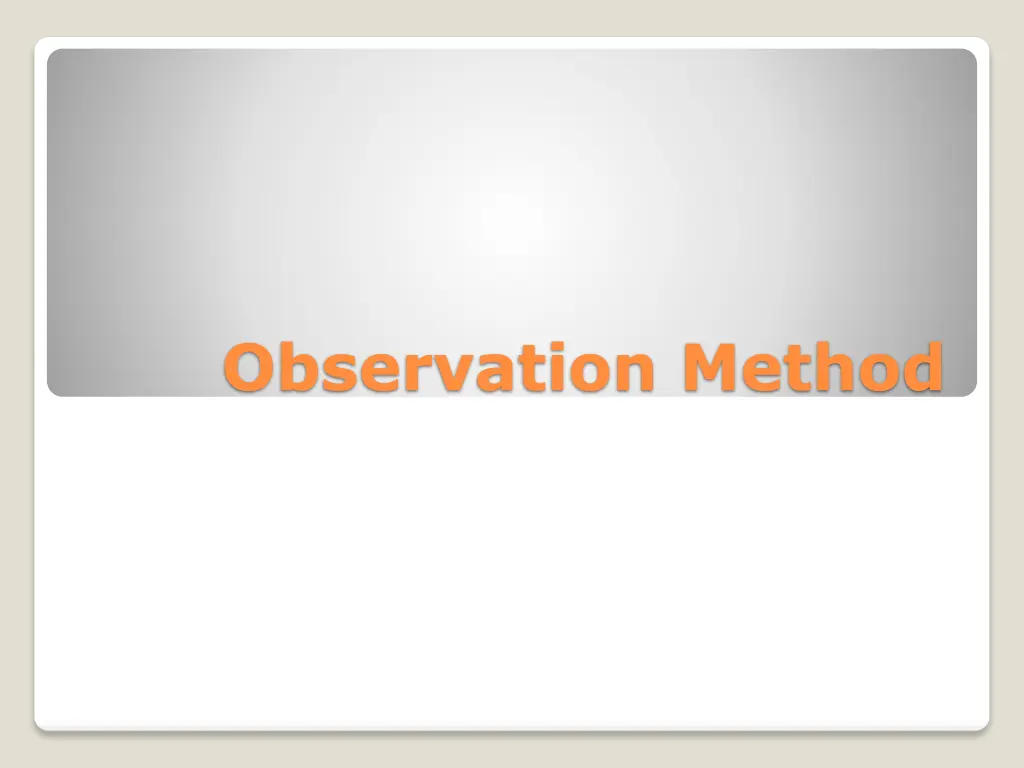 observation method n.w
