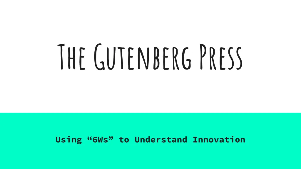 the gutenberg press n.w