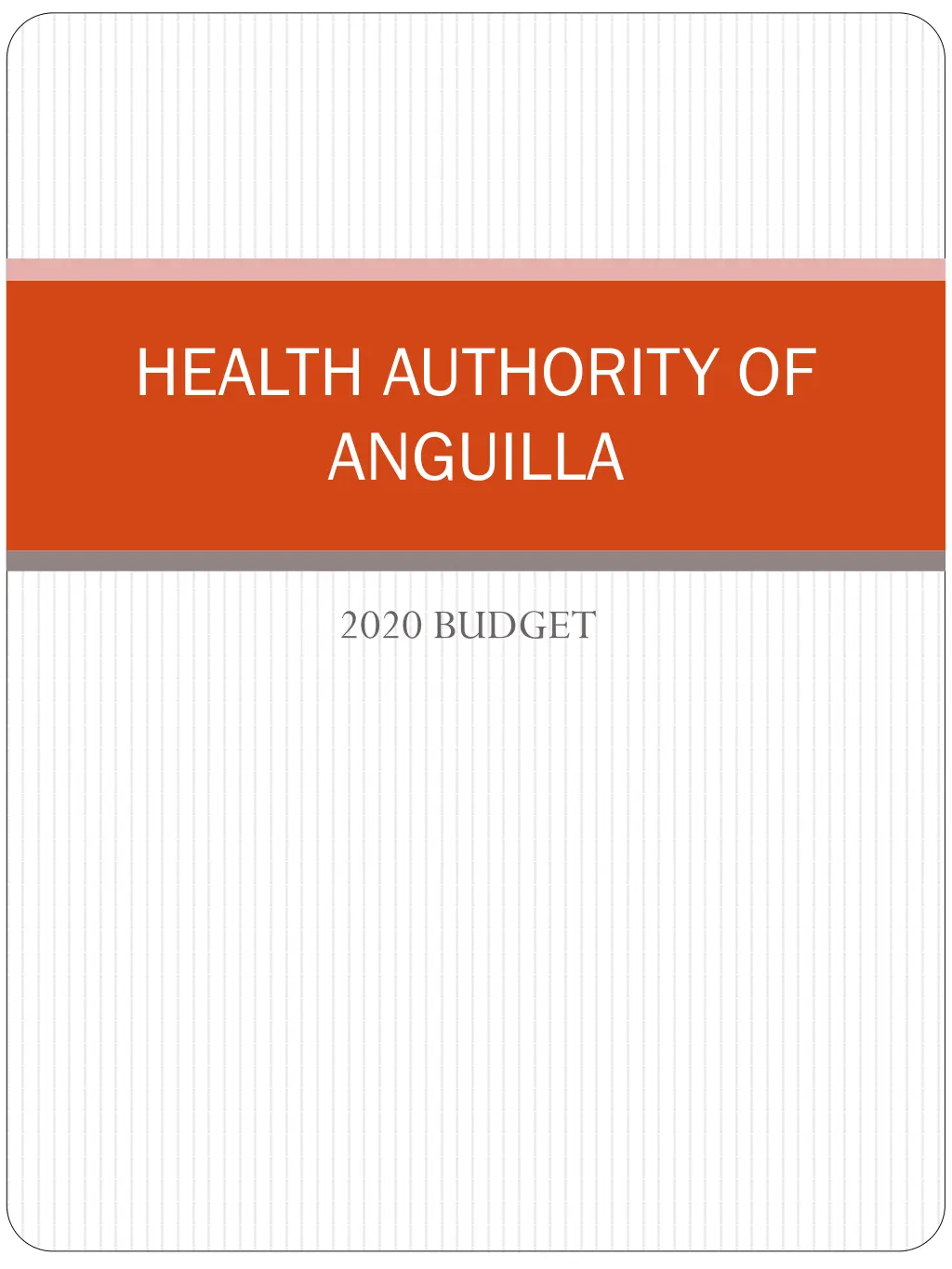 health authority of anguilla n.w