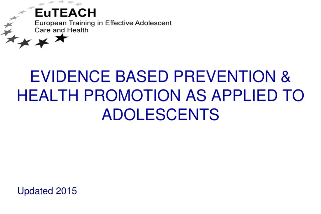 evidence based prevention health promotion n.w