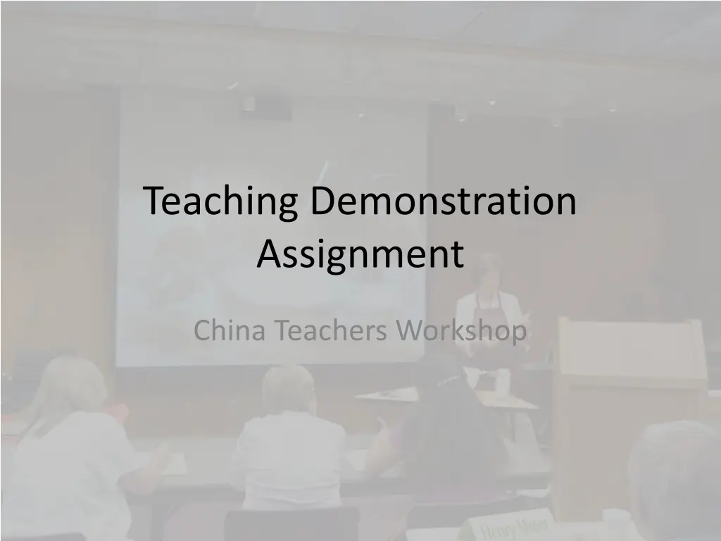 teaching demonstration assignment n.w