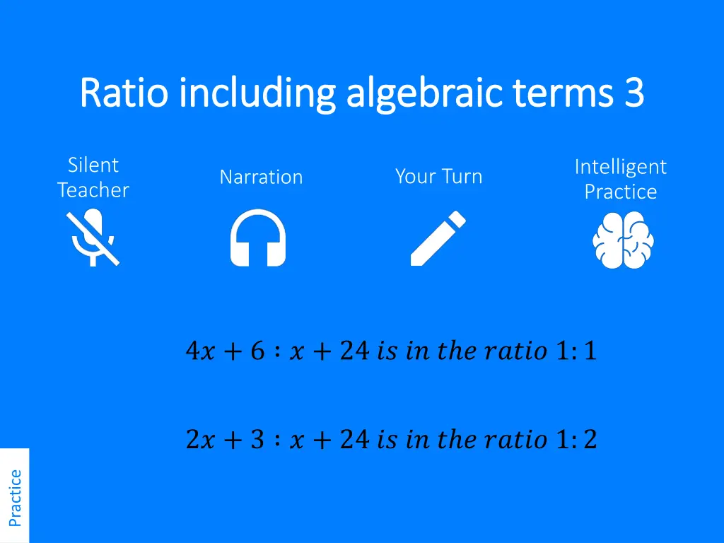 ratio including algebraic terms 3 ratio including n.w