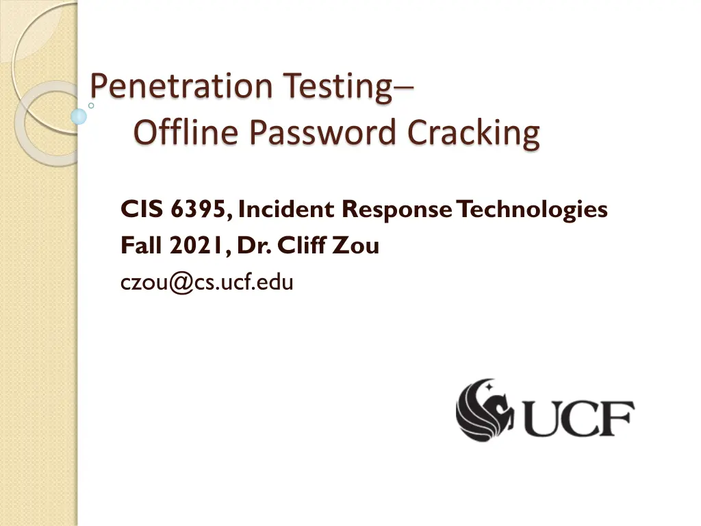 penetration testing offline password cracking n.w