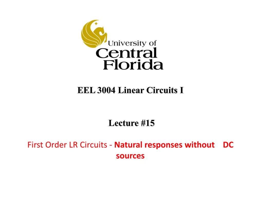 eel 3004 linear circuits i n.w