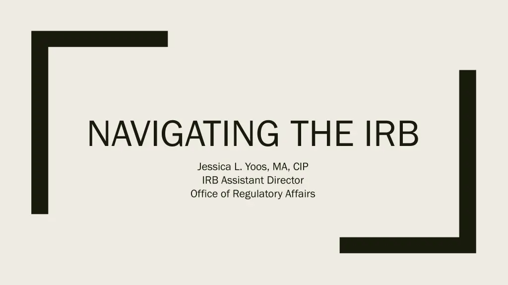 navigating the irb n.w