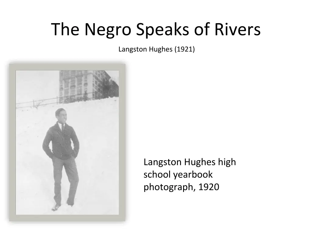 the negro speaks of rivers n.w