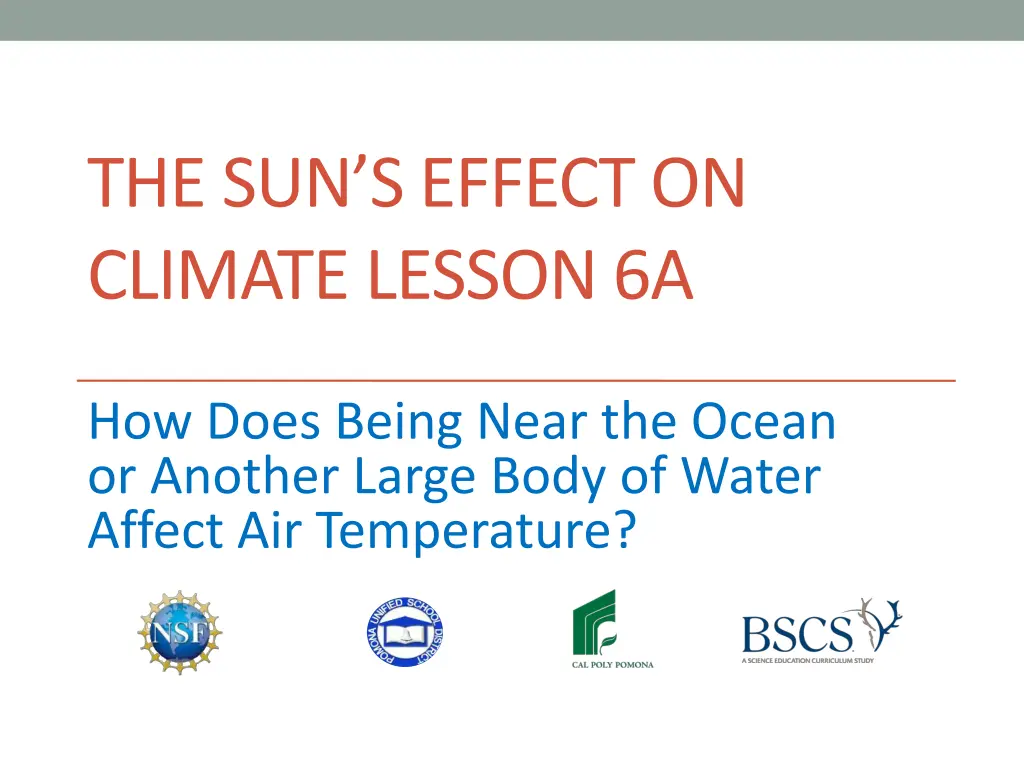 the sun s effect on climate lesson 6a n.w