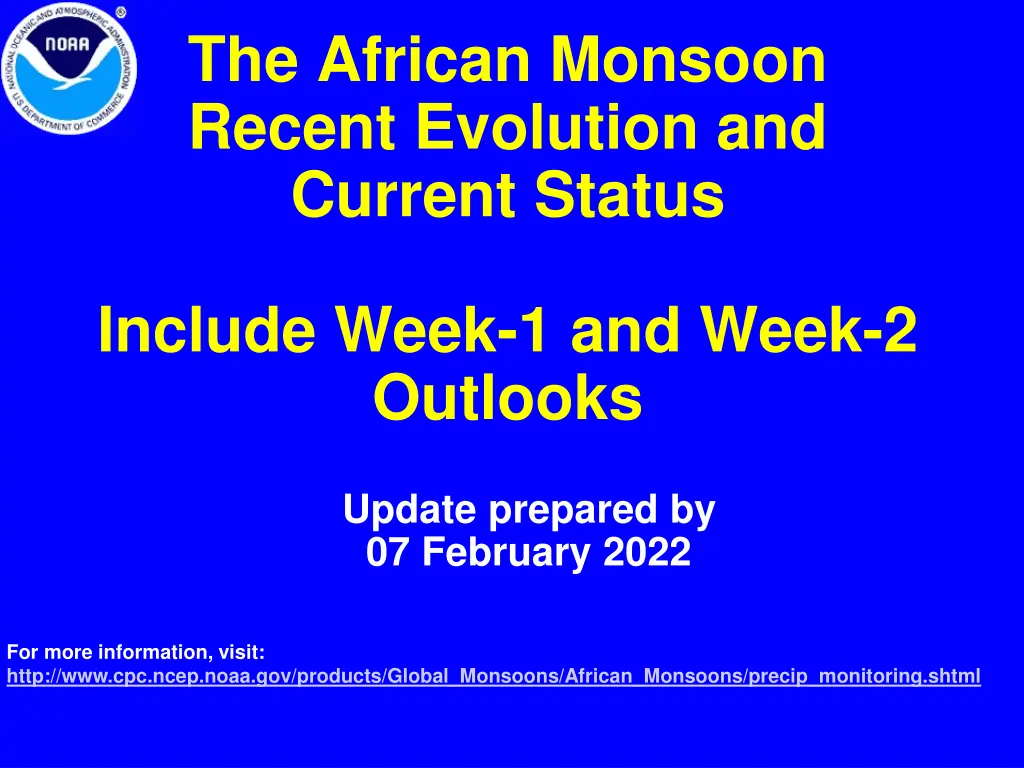 the african monsoon recent evolution and current n.w