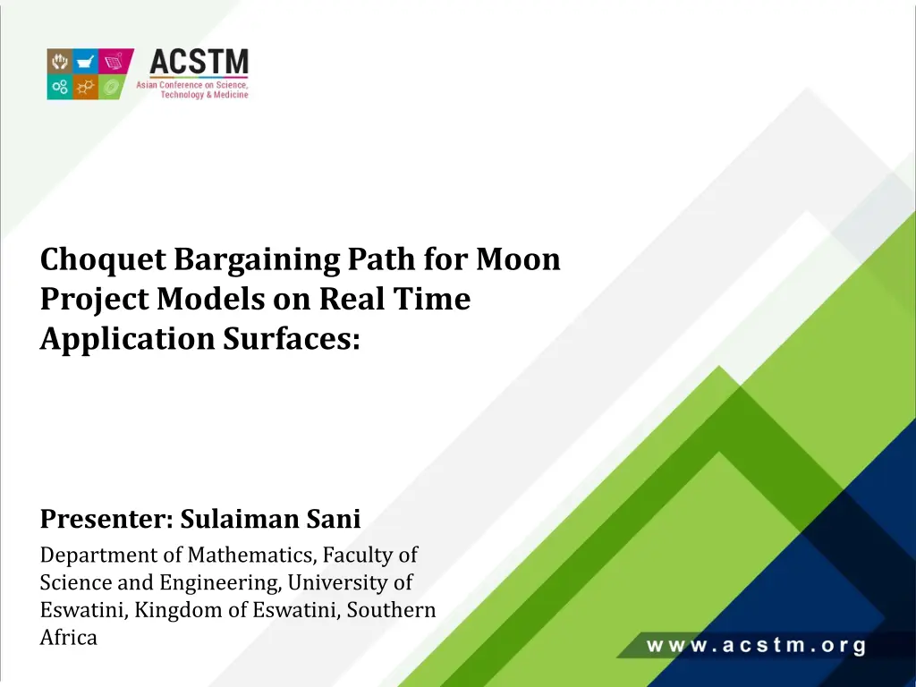 choquet bargaining path for moon project models n.w