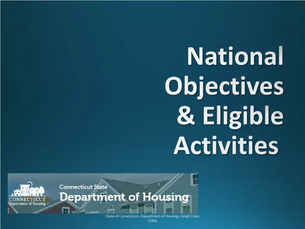 national objectives eligible activities n.w