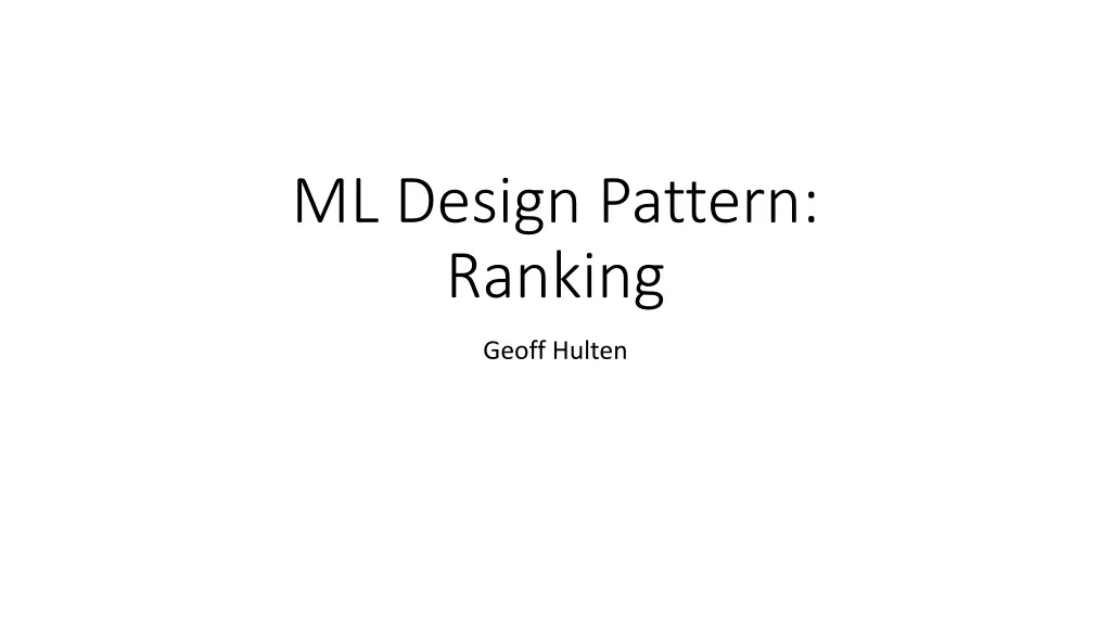 ml design pattern ranking n.w