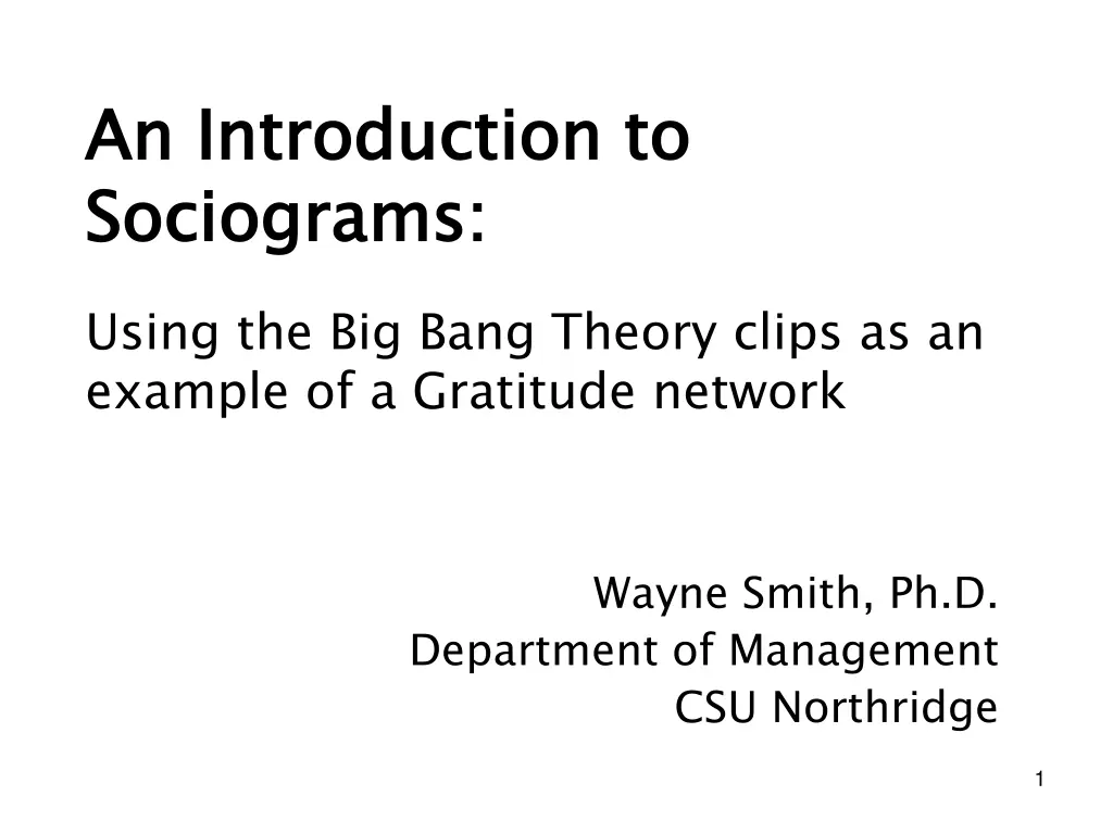 an introduction to sociograms using the big bang n.w