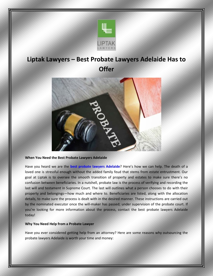 liptak lawyers best probate lawyers adelaide n.w