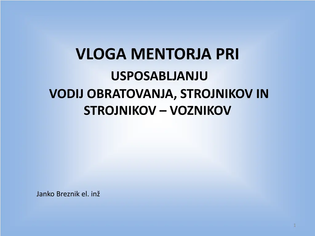 vloga mentorja pri usposabljanju vodij n.w