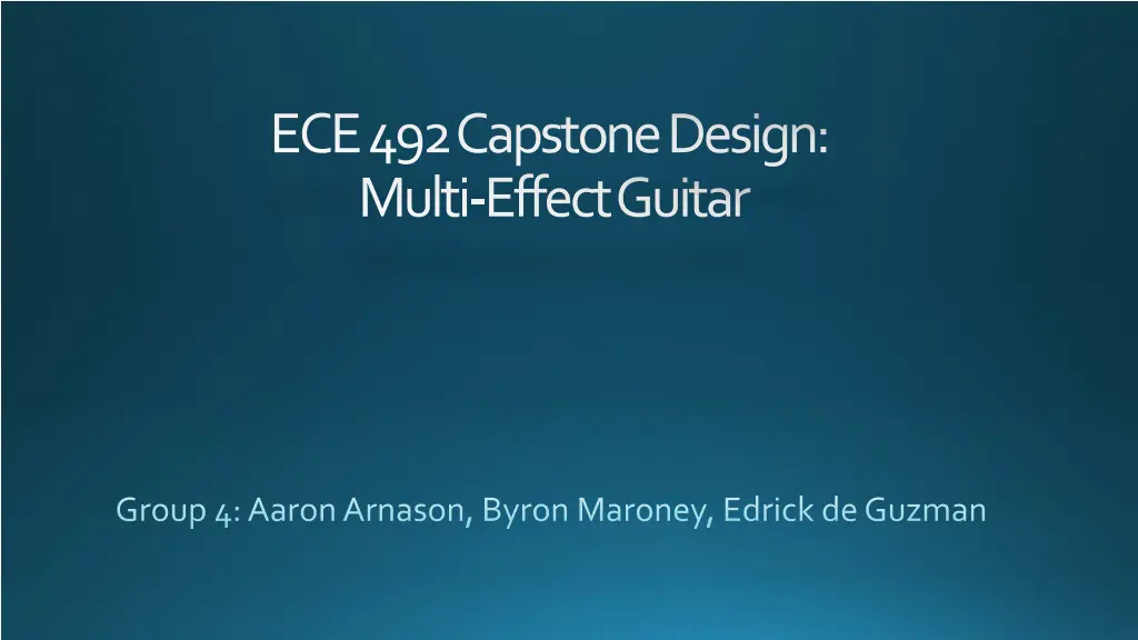 ece 492 capstone design multi effect guitar n.w