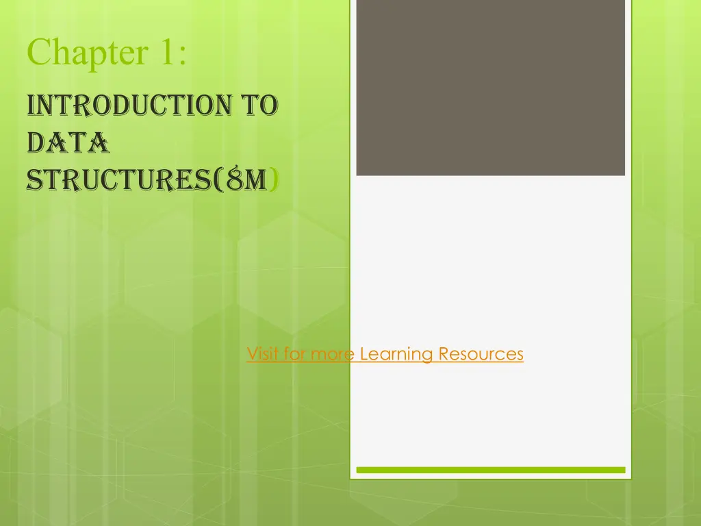 chapter 1 introduction to data structures 8m n.w