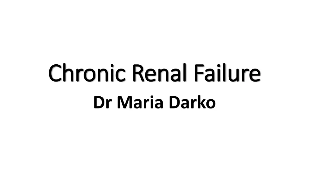 chronic renal failure chronic renal failure n.w