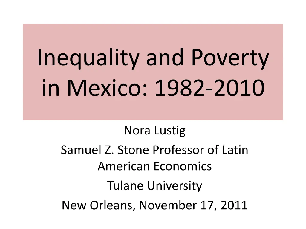 inequality and poverty in mexico 1982 2010 n.w