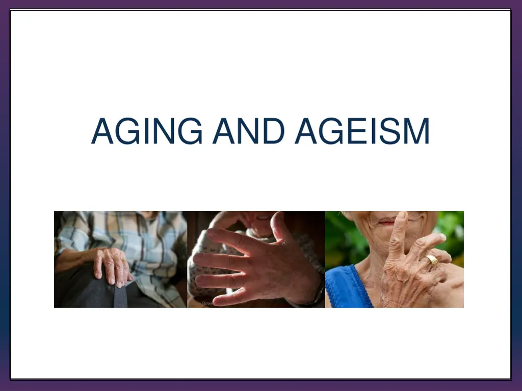 aging and ageism n.w