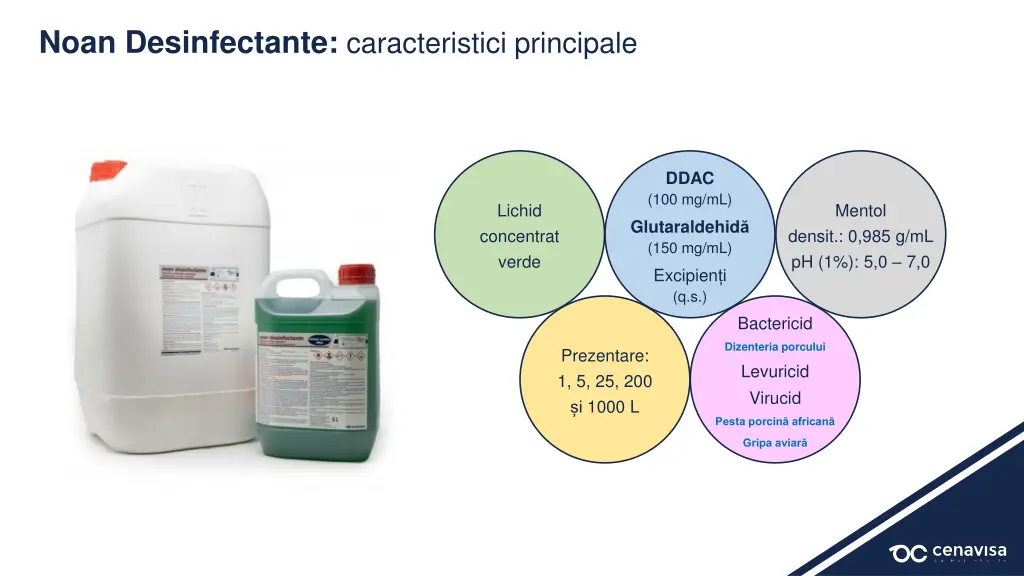 noan desinfectante caracteristici principale n.w