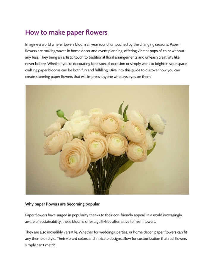 how to make paper flowers n.w