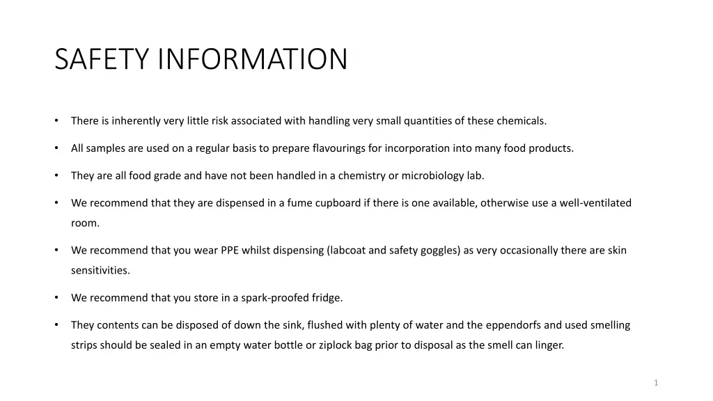 safety information n.w