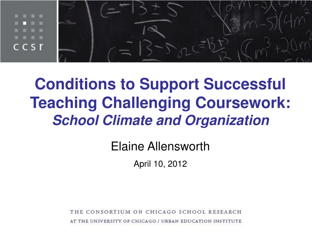 conditions to support successful teaching n.w