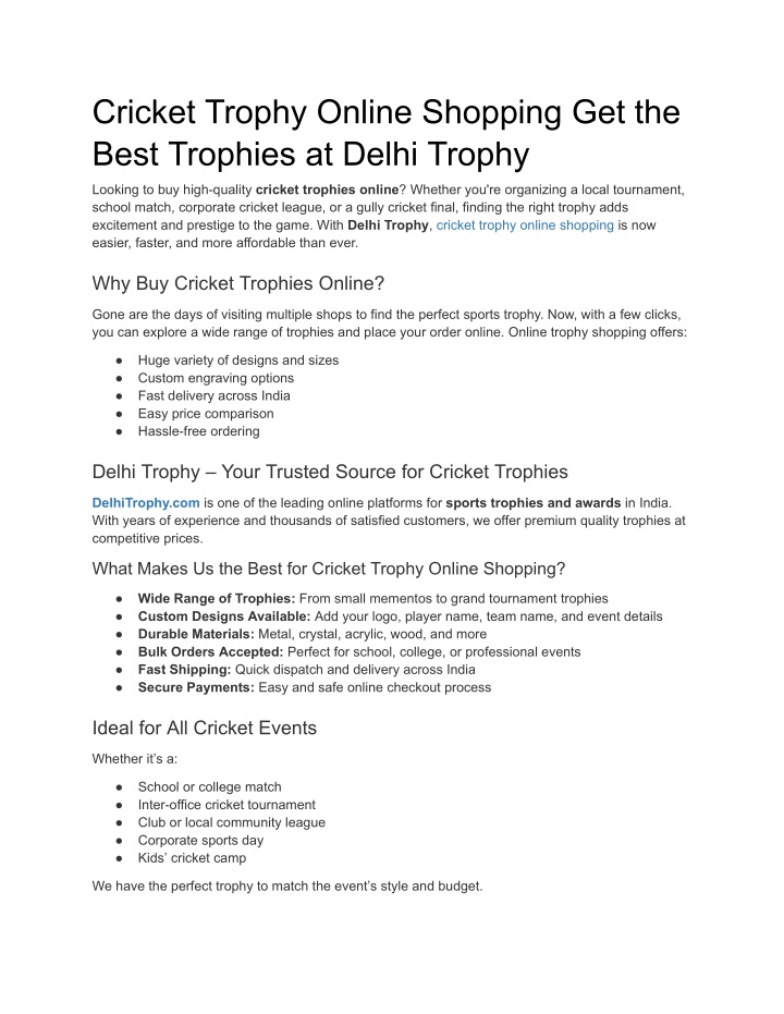 cricket trophy online shopping get the best n.w