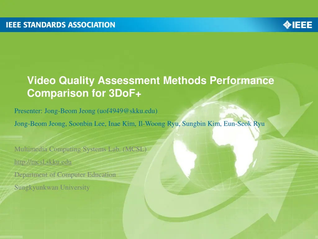 video quality assessment methods performance n.w