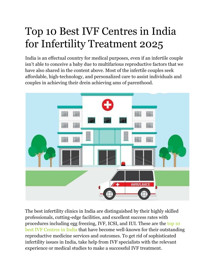 top 10 best ivf centres in india for infertility n.w