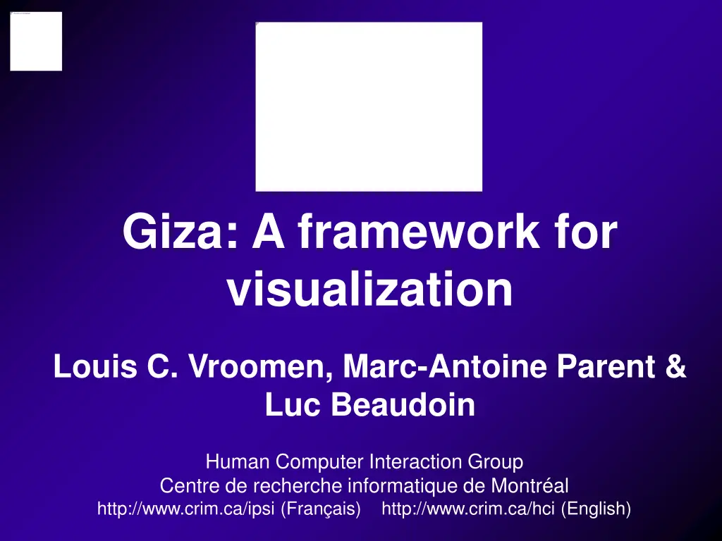 giza a framework for visualization n.w