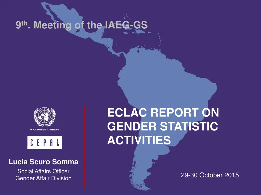 9 th meeting of the iaeg gs n.w