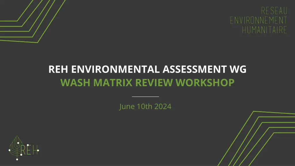 reh environmental assessment wg wash matrix n.w