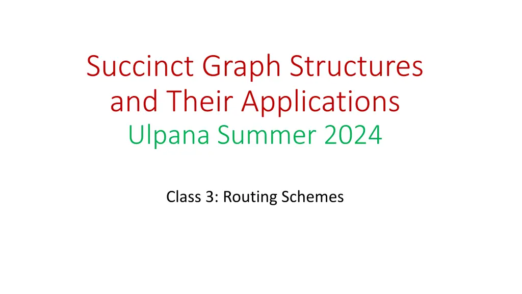 succinct graph structures and their applications n.w