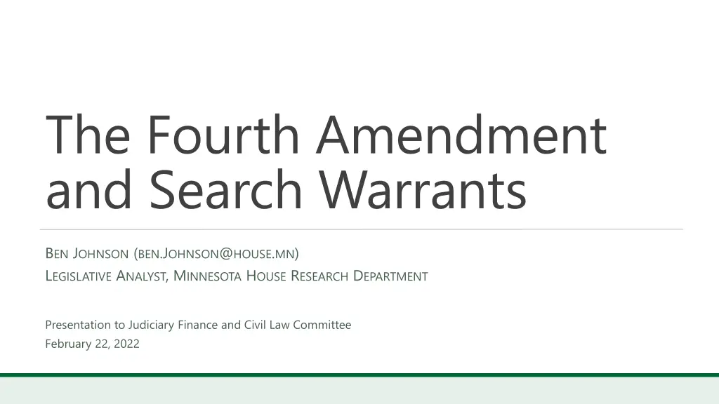the fourth amendment and search warrants n.w