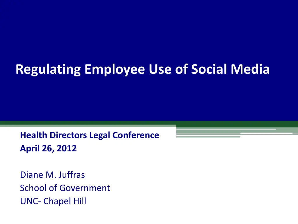 regulating employee use of social media n.w