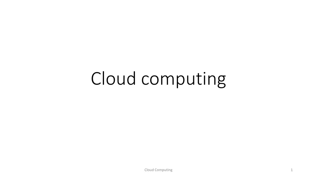 cloud computing n.w