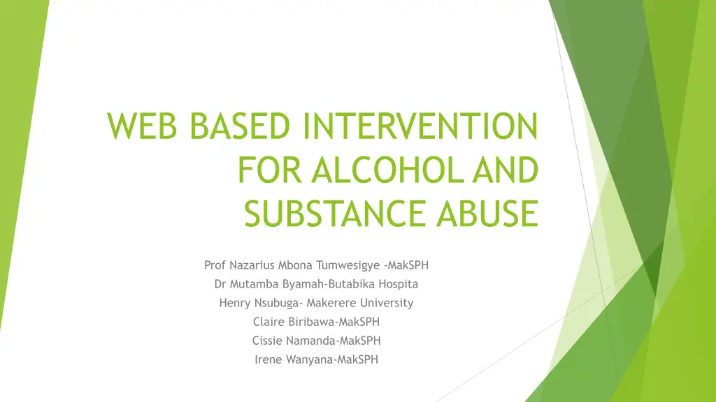 web based intervention for alcohol and substance n.w