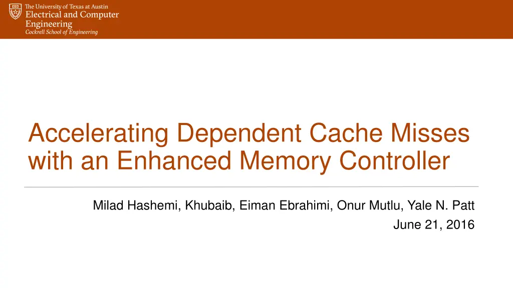 accelerating dependent cache misses with n.w