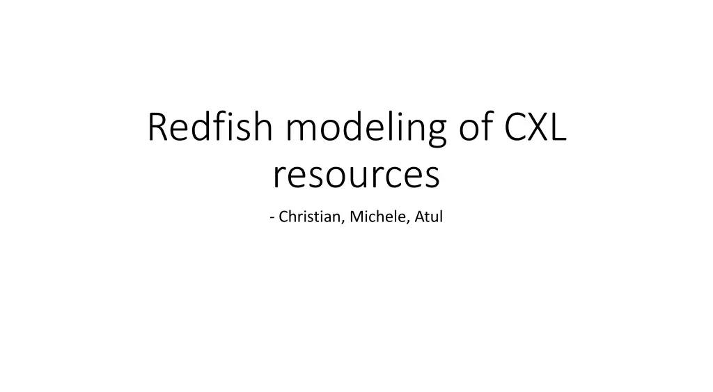 redfish modeling of cxl resources n.w