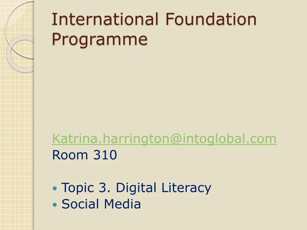 international foundation programme n.w