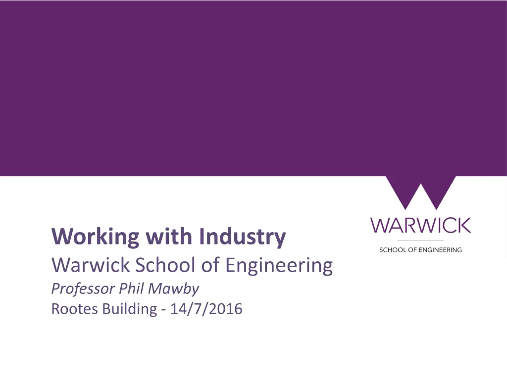 working with industry warwick school n.w