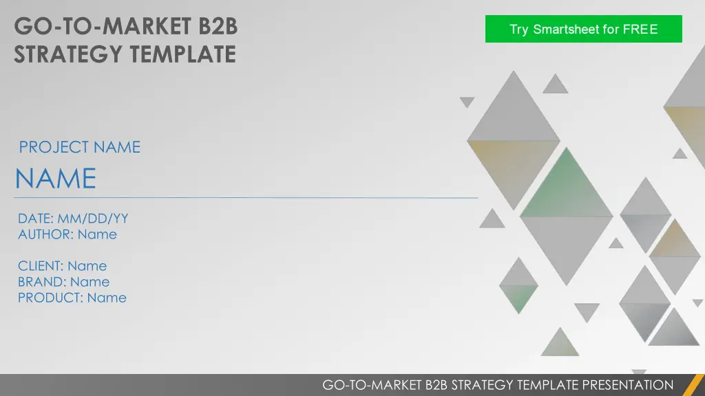 go to market b2b strategy template n.w