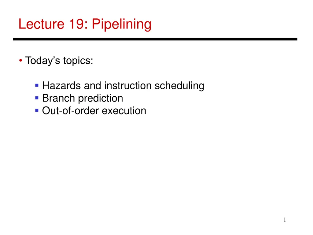 lecture 19 pipelining n.w